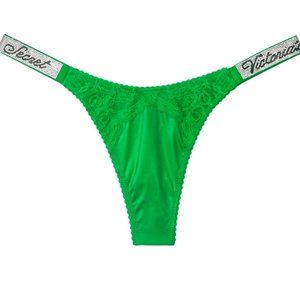 Victoria's Secret Shine Strap Thong Verdant Green Medium
